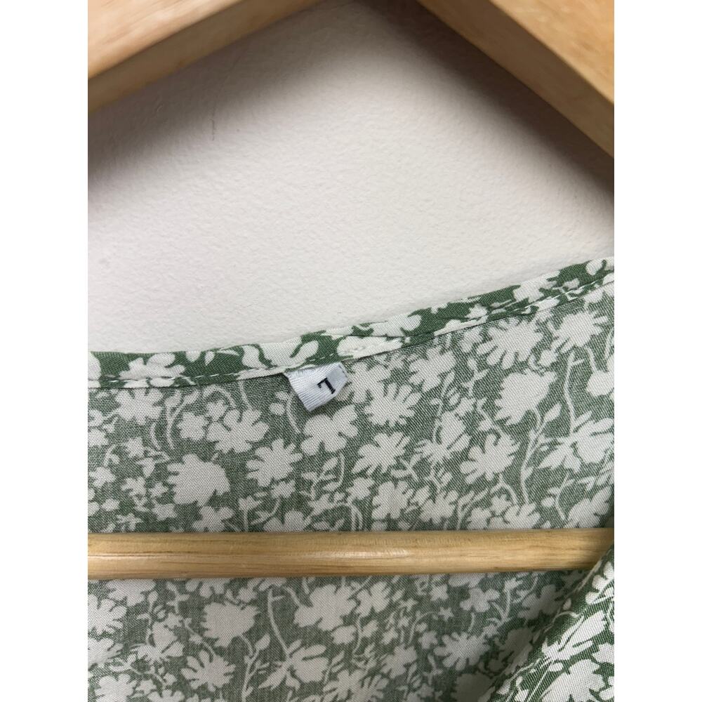 Green Floral Wrap Dress Size L - Picture 4 of 4